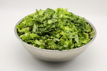 Fresh Green Lettuce in Bowl 