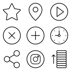 Must Have Flat Icon Set Isolated On White Background