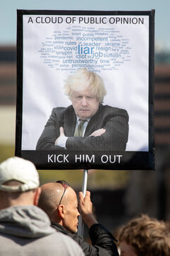Anti-Boris Johnson Protester in London, UK