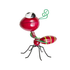 red ant iron metal isolated on white background with cut out