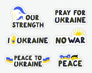 Ukrainian Stickers No War Pack