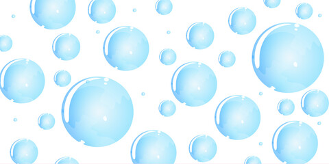 Blue transparent bubbles background