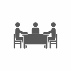 vector illustration of flat design meeting people icon.