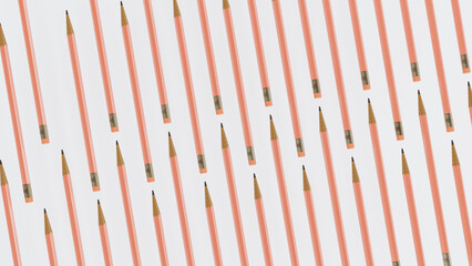 3d render of a sharp pencils isolated on white background, 3d render