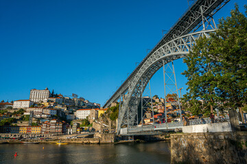 Porto, Portugal - november 9 2022 - Luis I Bridge crossing the Duoro river
