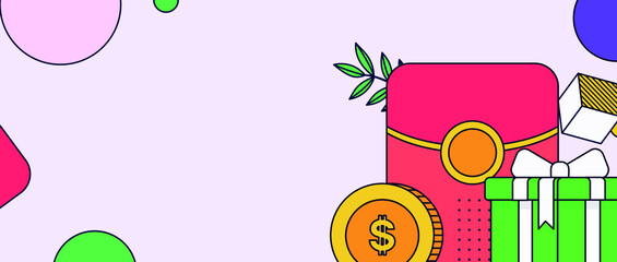 Invite friends to get red envelopes vector concept illustration
