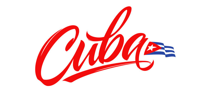 Cuba lettering design for t-shirt, mug, poster. Vector hand drawn inscription. Viva Cuba Libre. Apparel Print. Cuba handwritten inscription. - Powered by Adobe