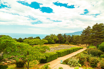 Magnificent Massandra Palace and park in Crimea.