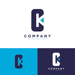 Letter CK logo abstract design template.