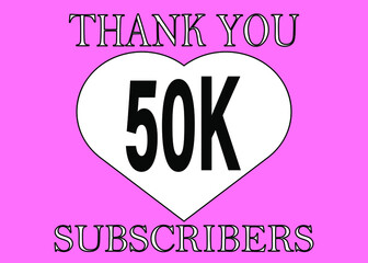 50000 subscribers thank you. Banner for thanking followers on the social network
