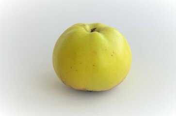 one yellow apple on a white background, minimalism