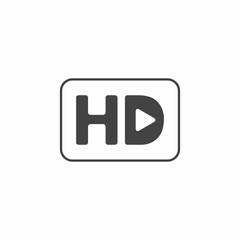 HD video logo icon vector, movie, flat black design.