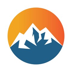 Mountain icon logo design vector