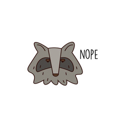 Raccoon cute cartoon doodle animal sticker illustration for print