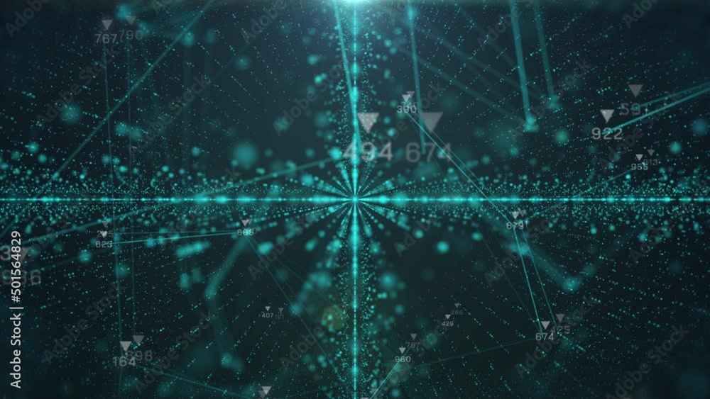 Leinwandbilder Digital data binary number sampling simulation. Scientific technology background network 4K loop motion. 