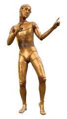 Fototapeta premium 3D Rendering Male Robot on White