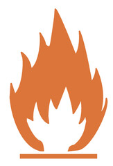 simple symbol of flammable product in orange color
