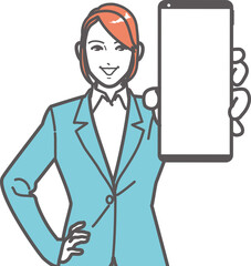 スマホを見せる女性