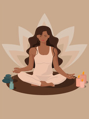 girl doing yoga in the lotus position