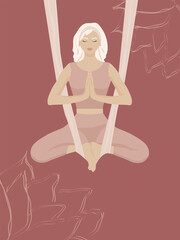 girl doing yoga in the lotus position