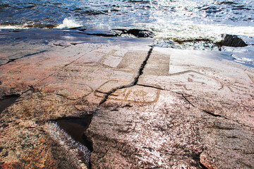 Ancient petroglyphs on the shores of Lake Onega.