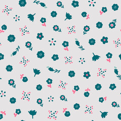 Spring summer botanical seamless pattern