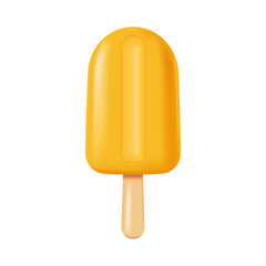 ce cream, Yellow popsicles. Vector illustration in 3d realistic style