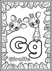 coloring page, alphabet english for kids