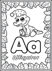 coloring page, alphabet english for kids