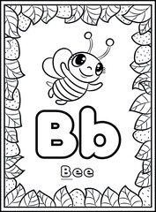 coloring page, alphabet english for kids