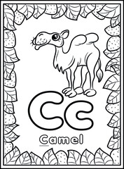 coloring page, alphabet english for kids