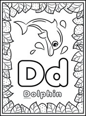 coloring page, alphabet english for kids