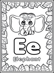 coloring page, alphabet english for kids