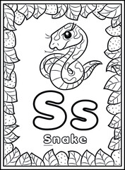 coloring page, alphabet english for kids