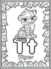 coloring page, alphabet english for kids