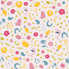 Decorative seamless pattern. Simple abstract shape