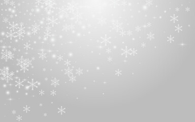 White Flake Vector Grey Background. Grey Shine