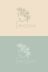 Abstract Floral Woman Beauty Natural Girl Fashion And Feminine Logo