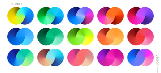Set of Colorful Graphic Elements. Vector Illustration with Angular Gradient. - 501570050