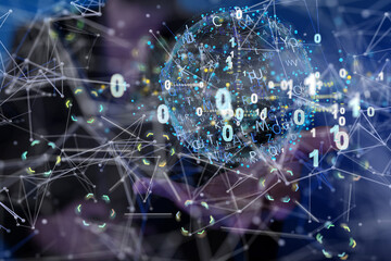 Internet infrastructure concept. Abstract technology background. 3D rendering.