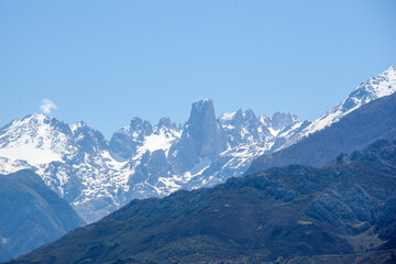 View of the "Naranjo de Bulnes" peak from Sotres, Spain