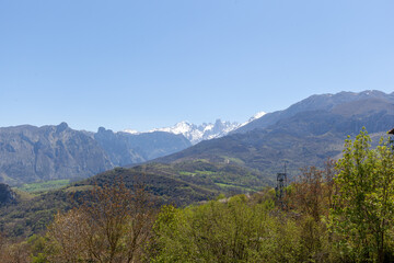 View of the "Naranjo de Bulnes" peak from Sotres, Spain