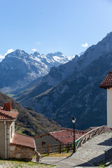 Mountain landscape view from the village of Sotres, Spain