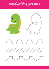  An educational children's game. Preschool tracing for kids and toddlers. Handwriting practice sheet. Simple educational game for kids.