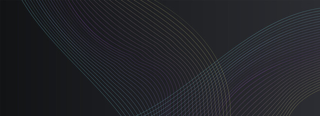 Color Waveform Creative Vector Panoramic Black