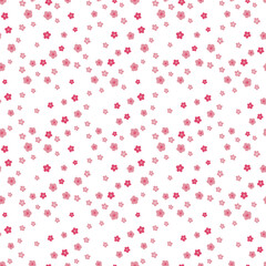 Abstract botanical seamless pattern. Simple flower shape