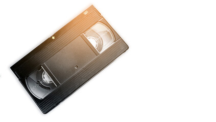 VDO cassette tape white background. clipping paths.