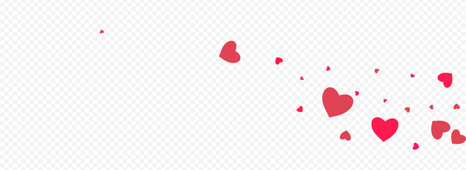 Burgundy Hearts Vector Panoramic Transparent