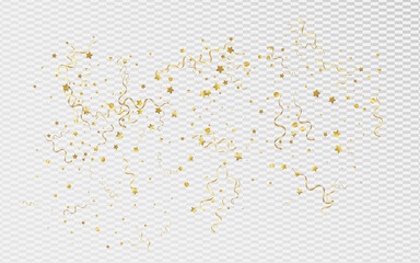 Gold Confetti Party Vector Transparent