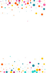 Multicolored Confetti Flying Vector White